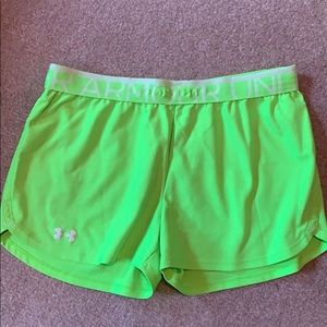 Bright green under armor shorts